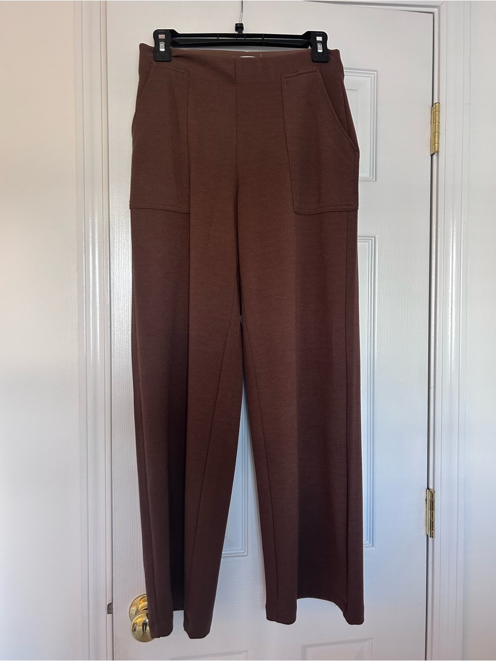 Max Studio London Brown Wide-Leg Knit Pants - Women's Comfort Trousers XS